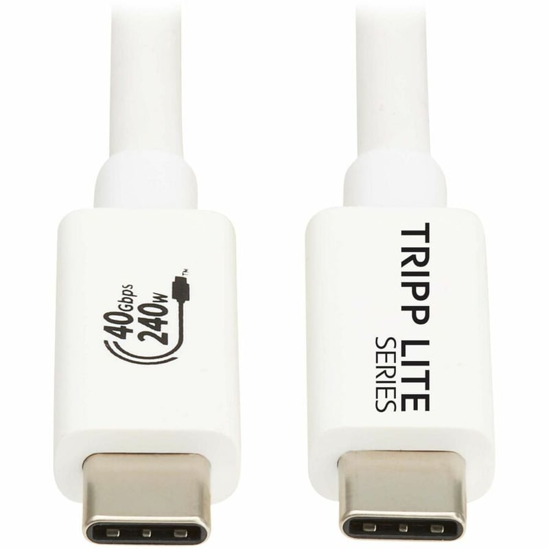 Eaton Tripp Lite Series USB4 40Gbps Cable (M/M) - USB-C, 8K 60 Hz, 240W PD Charging, White, 1 m (3.3 ft.) - Thumbnail 2