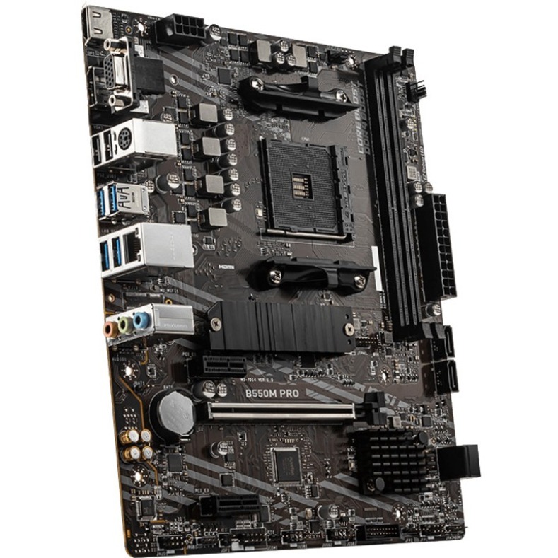 MSI B550M PRO Desktop Motherboard - AMD B550 Chipset - Socket AM4 - Micro ATX - Thumbnail 4