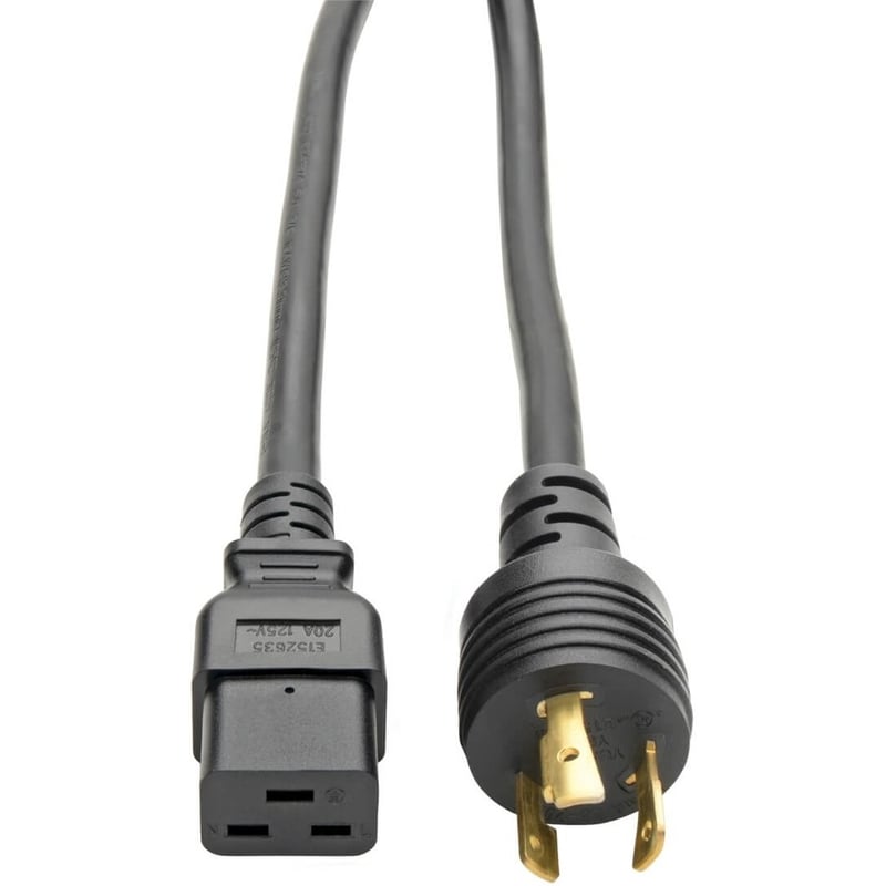 Eaton Tripp Lite Series Power Cord, C19 to NEMA L5-20P - Heavy-Duty, 20A, 125V, 12 AWG, 10 ft. (3.05 m), Black - Thumbnail 2