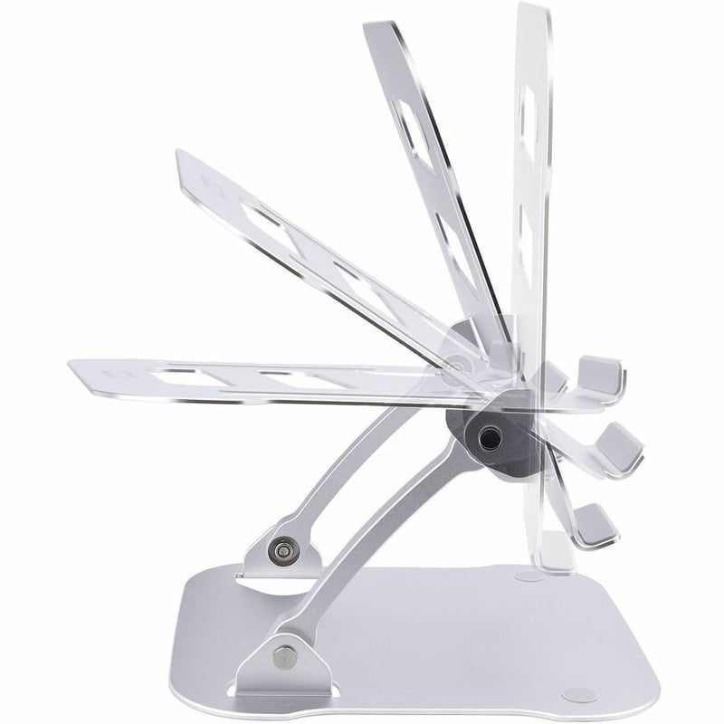 StarTech.com Laptop Stand for Desk, Ergonomic Laptop Stand Adjustable Height, Aluminum, Up to 22lb/10kg, Foldable Notebook Riser/Lift