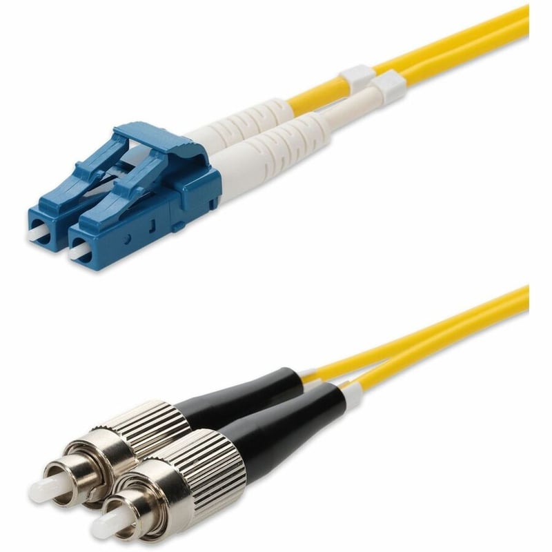 AddOn 60m LC to FC Yellow OS2 Duplex OFNP (Plenum-Rated) SMF Fiber Patch Cable - Thumbnail 2