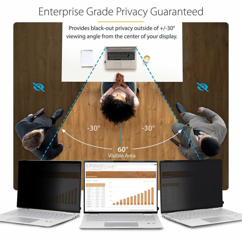 StarTech.com StarTech.com 14in 16:9 Touch Privacy Screen, Laptop Security Shield, Anti-Glare Blue Light Filter, Flip-Over - Thumbnail 2