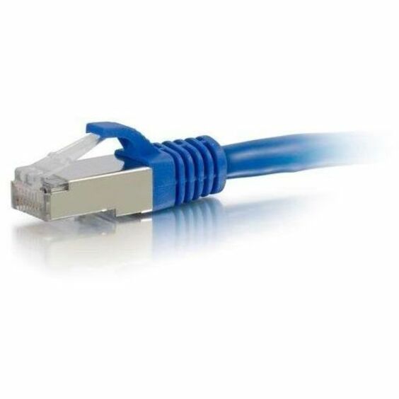 C2G 6in Cat6 Snagless Shielded (STP) Ethernet Cable - Cat6 Network Patch Cable - PoE - Blue - Thumbnail 3