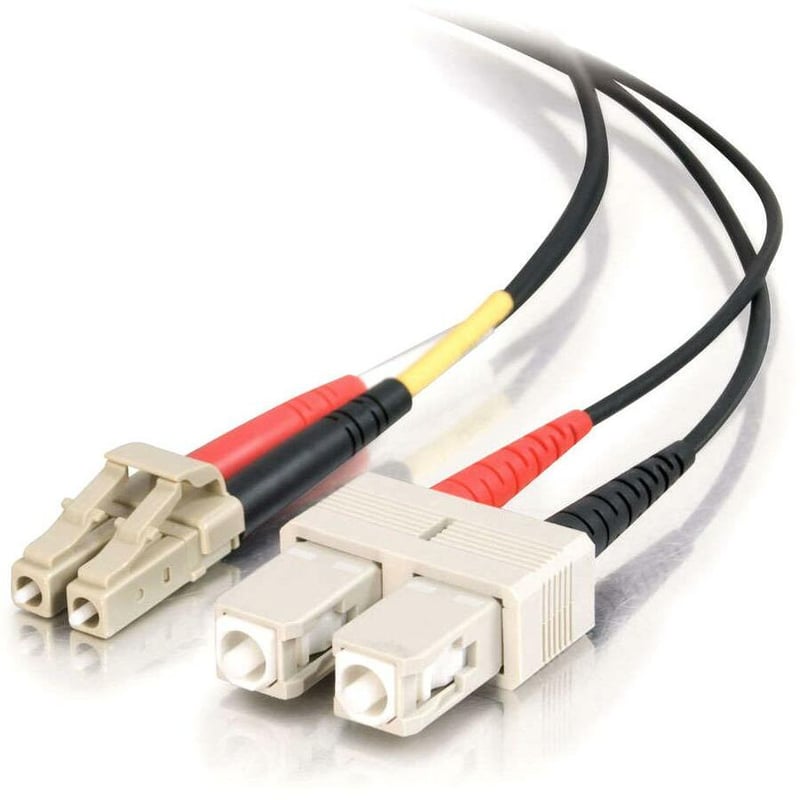 C2G-1m LC-SC 62.5/125 OM1 Duplex Multimode PVC Fiber Optic Cable - Black - Thumbnail 1