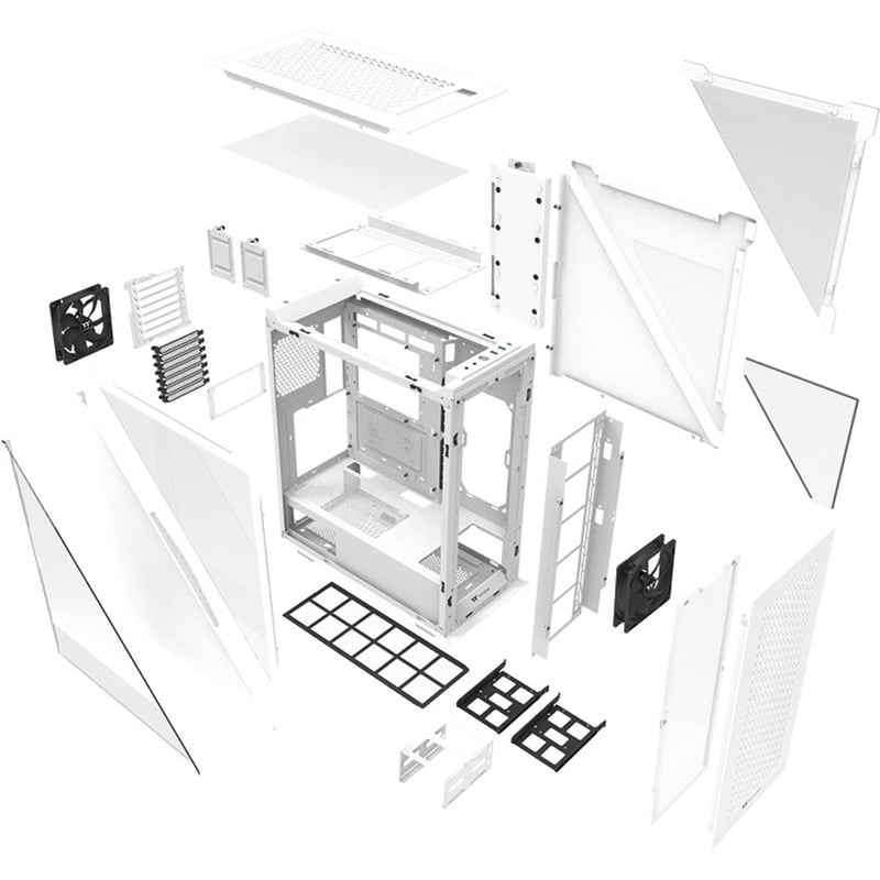 Thermaltake Divider 500 TG Air Snow Mid Tower Chassis - Thumbnail 5