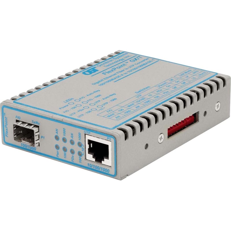 FlexPoint 10/100/1000 Gigabit Ethernet Fiber Media Converter RJ45 SFP Wide Temp