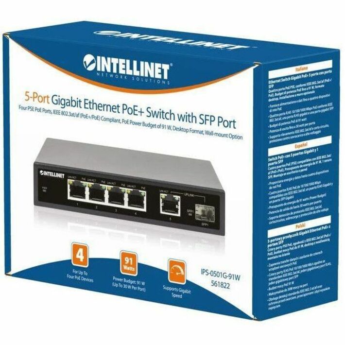 5-PORT GIGABIT ETHERNET POE+ SWITCH WITH SFP PORT - Thumbnail 2