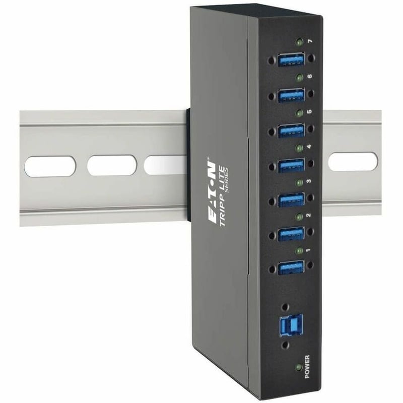 Tripp Lite by Eaton 7-Port Industrial-Grade USB 3.x (5Gbps) Hub - 20 kV ESD Immunity Metal Housing Mountable - Thumbnail 4