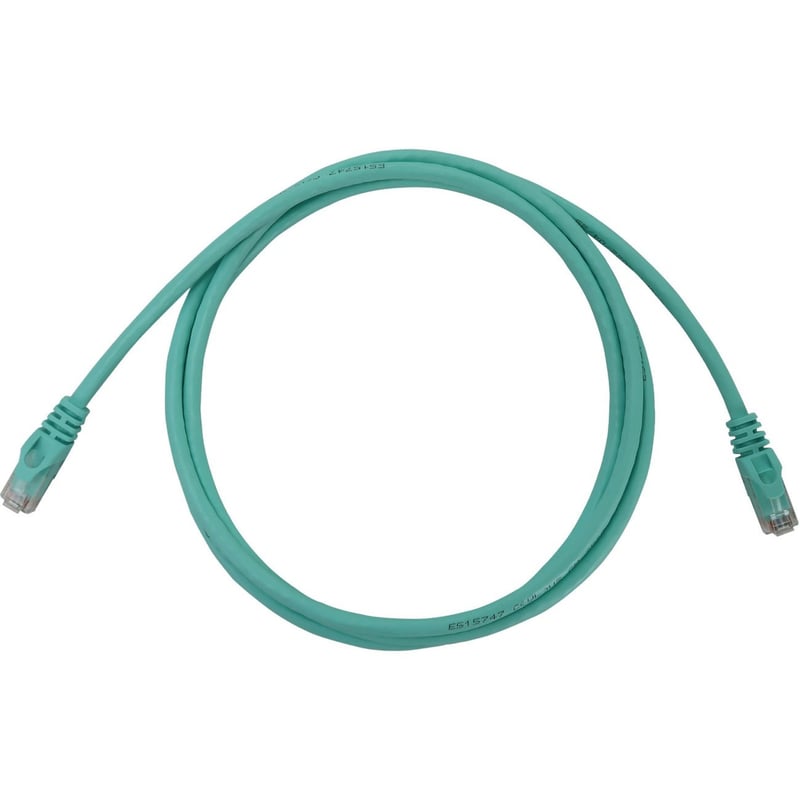Eaton Tripp Lite Series Cat6a 10G Snagless Molded UTP Ethernet Cable (RJ45 M/M), PoE, Aqua, 6 ft. (1.8 m) - Thumbnail 1