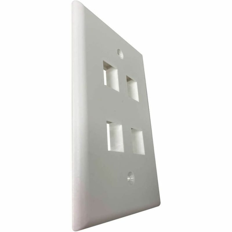 Tripp Lite by Eaton Safe-IT 4-Port Single-Gang Keystone Wall Plate, Antibacterial, Ivory Matte, TAA - Thumbnail 3