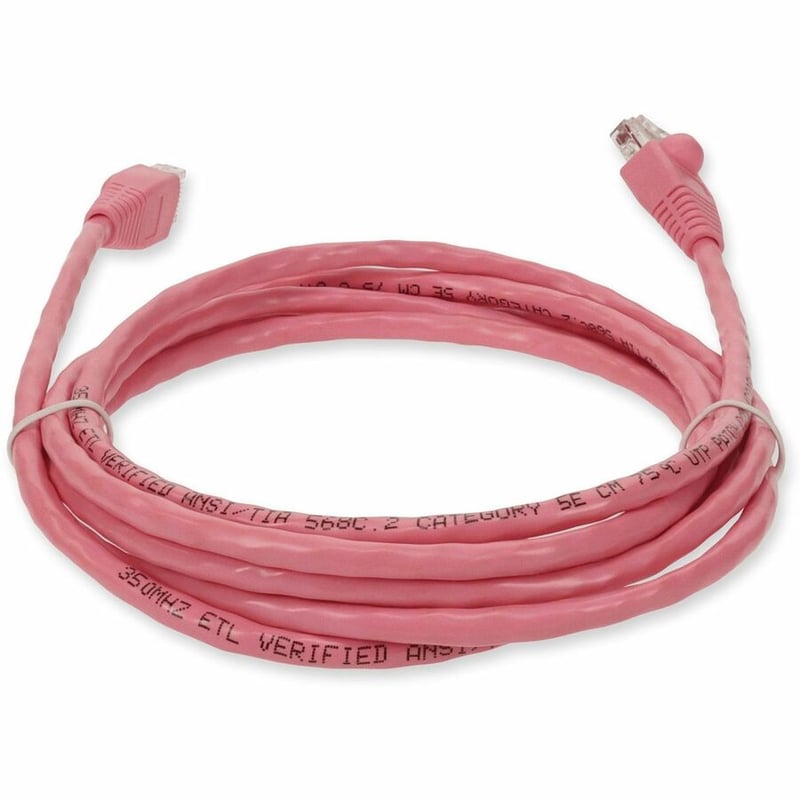 AddOn 7ft Pink CAT 5E PVC Ethernet Cable Snagless Bubble Boot RJ-45 M/M - Thumbnail 4