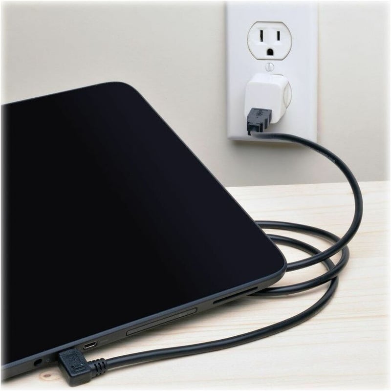 Eaton Tripp Lite Series Dedicated Reversible USB Charging Cable (Reversible A to Right-Angle 5-Pin Micro B) Black, 3 ft. (0.91 m) - Thumbnail 3