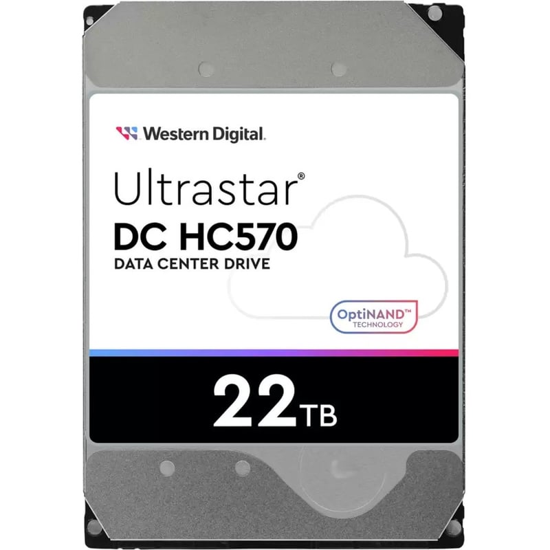 WD Ultrastar DC HC570 0F48155-20PK 22 TB Hard Drive - 3.5" Internal - SATA (SATA/600) - Conventional Magnetic Recording (CMR) Method - Thumbnail 1