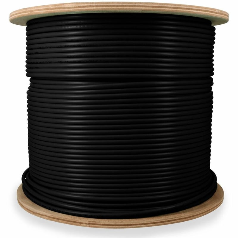 AddOn 1000ft Non-Terminated Black CAT 6A Shielded Plenum-Rated Bulk Cable - Thumbnail 5