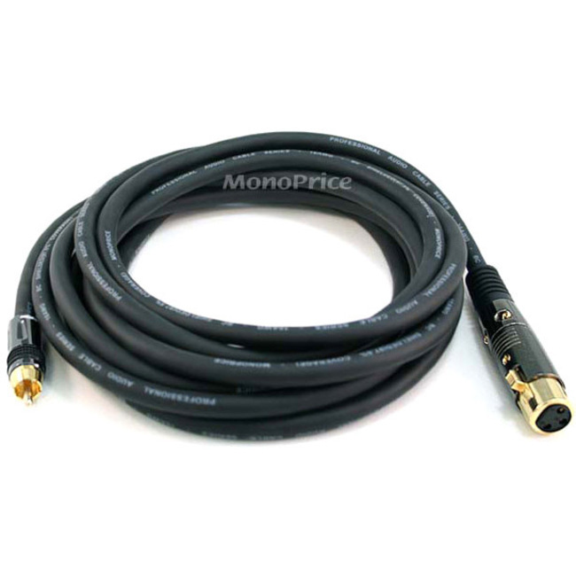 XLR F TO RCA M 16AWG CABLE 15FT - Thumbnail 1