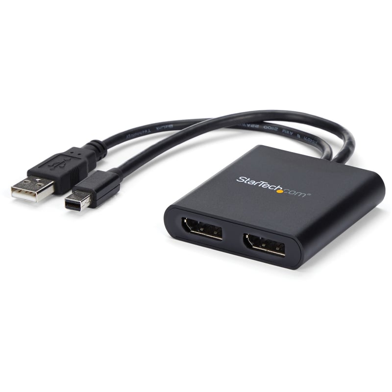 StarTech.com 2-Port Multi Monitor Adapter, Mini DisplayPort to DP MST Hub, Dual 4K 30Hz, Video Splitter for Extended Desktop Mode, Windows - Thumbnail 1