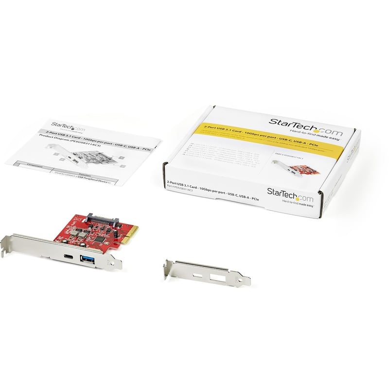 StarTech.com 2-Port 10Gbps USB-A & USB-C PCIe Card Adapter - USB 3.2 Gen 2 PCI Express Expansion Add-On Card - Windows, macOS, Linux - Thumbnail 4
