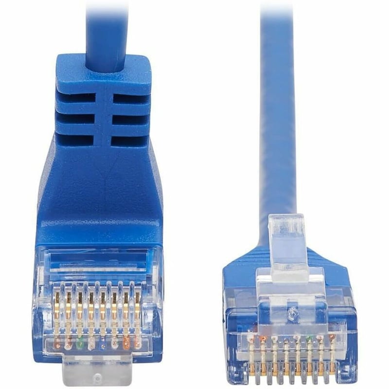 Tripp Lite by Eaton Up-Angle Cat6 Gigabit Molded Slim UTP Ethernet Cable (RJ45 Right-Angle Up M to RJ45 M) Blue 10 ft. (3.05 m) - Thumbnail 3