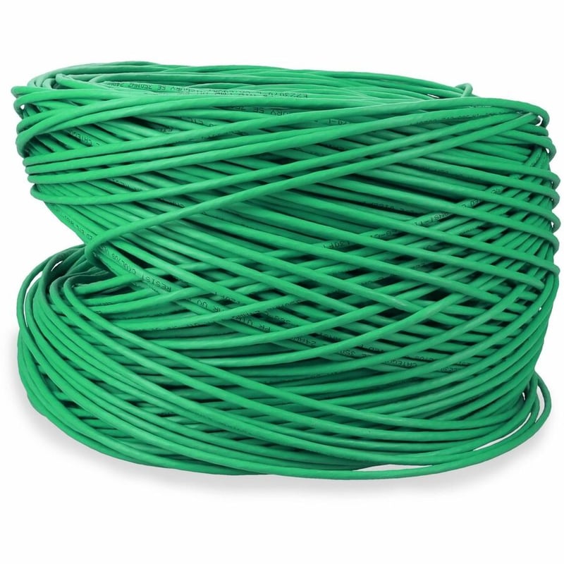 AddOn 1000ft Non-Terminated Green CAT 5E PVC Bulk Cable - Thumbnail 2