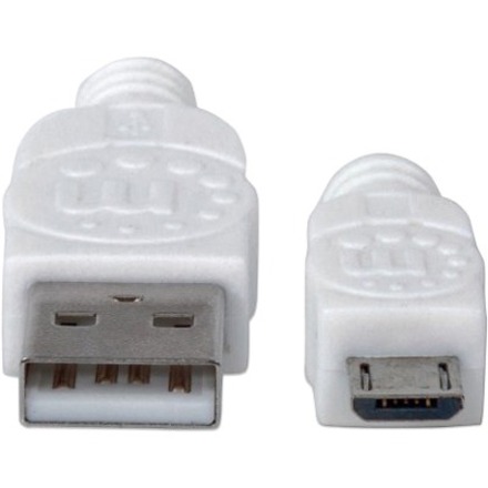 3.3 FT USB 2.0 CBL AM-MICRO BM WHT - Thumbnail 3