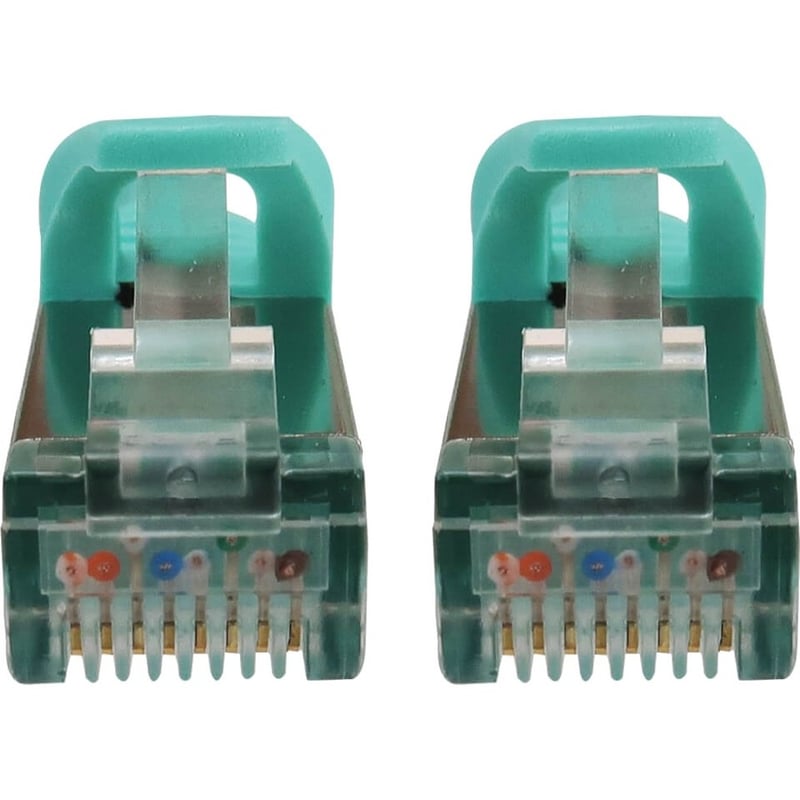 Eaton Tripp Lite Series Cat6a 10G Snagless Shielded Slim STP Ethernet Cable (RJ45 M/M), PoE, Aqua, 7 ft. (2.1 m) - Thumbnail 3