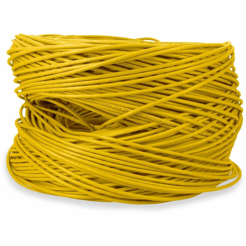 AddOn 1000ft non-terminated yellow Cat5E Straight UTP PVC Copper Patch Cable - Thumbnail 1