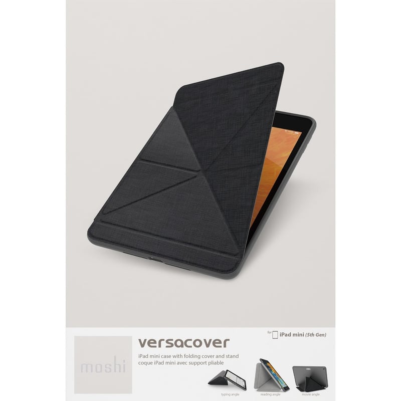 Moshi VersaCover Carrying Case Apple iPad mini (5th Generation) Tablet - Metro Black - Thumbnail 2