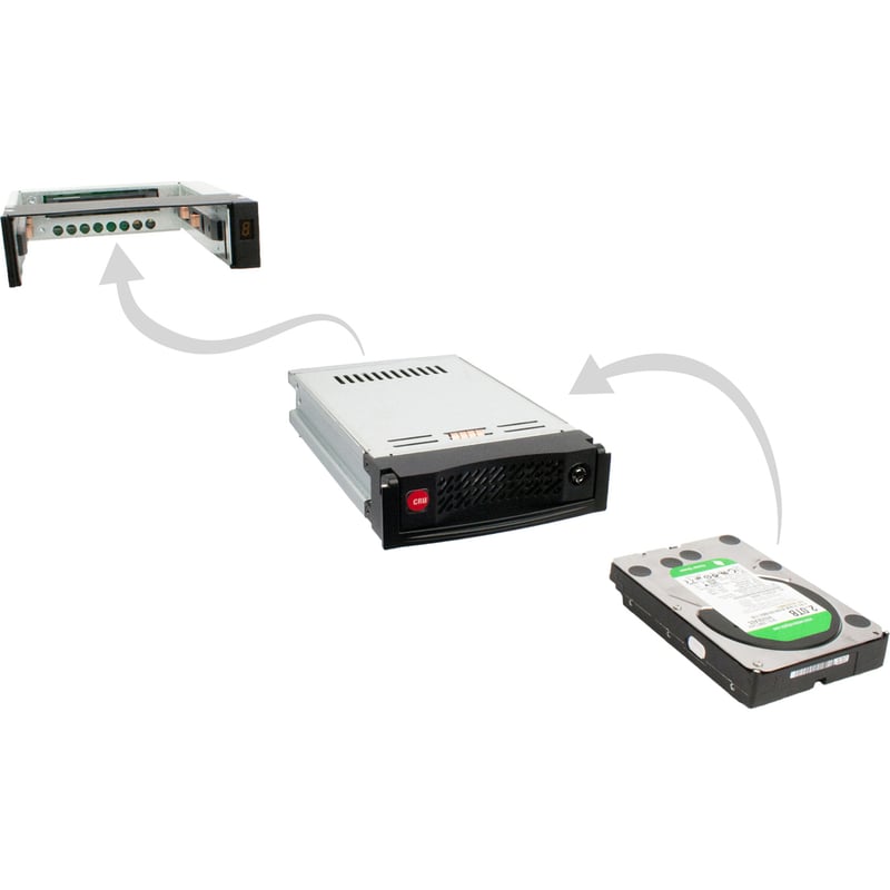 CRU Data Express DE110 Drive Bay Adapter for 5.25" Internal - Black - Thumbnail 3
