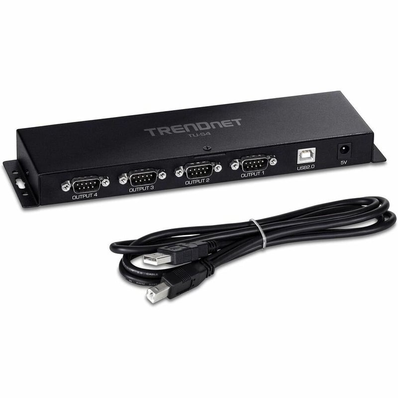 TRENDnet TU-S4, 4-Port USB to Serial RS232 Hub, Black - Thumbnail 4