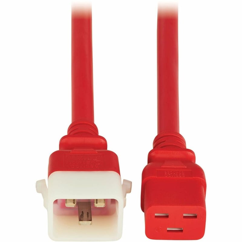 PDU POWER CORDS C19 P-LOCK C20 HEAVY-DUTY 20A 12 AWG 6FT RED 6PACK - Thumbnail 2