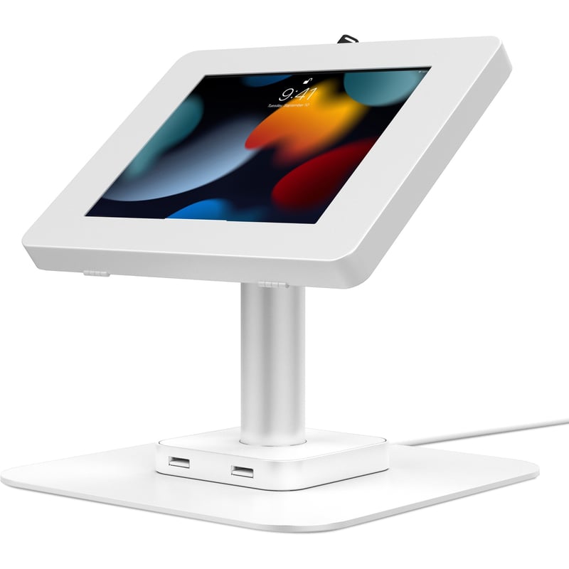 CTA Digital Desk Mount, Dual USB Hub & Security Enclosure for iPad Gen 7-10 & More - Thumbnail 1