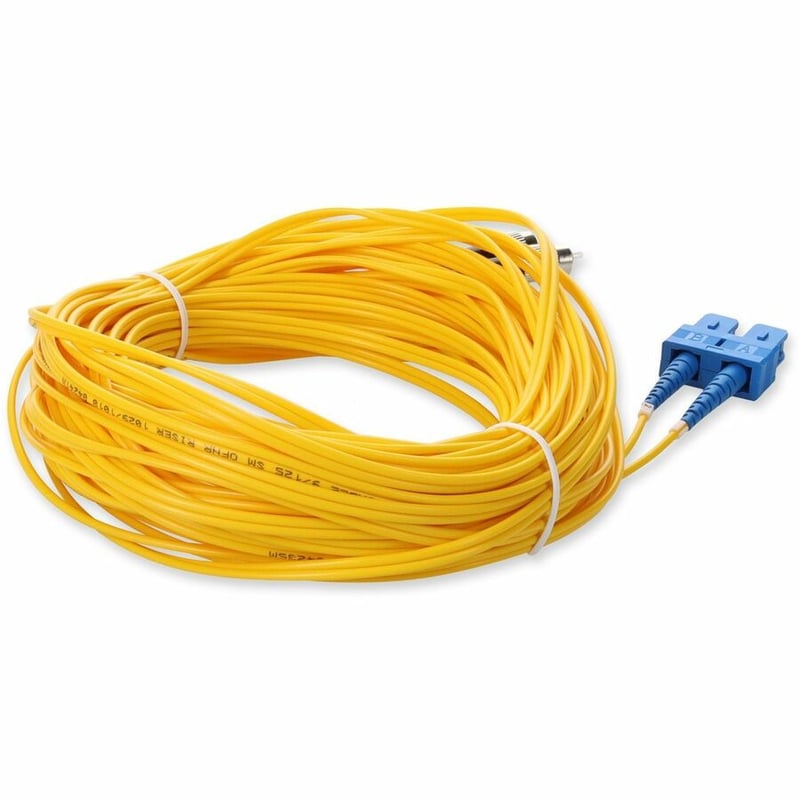 AddOn 12m SC to FC Yellow OS2 Duplex OFNR (Riser-Rated) SMF Fiber Patch Cable - Thumbnail 5