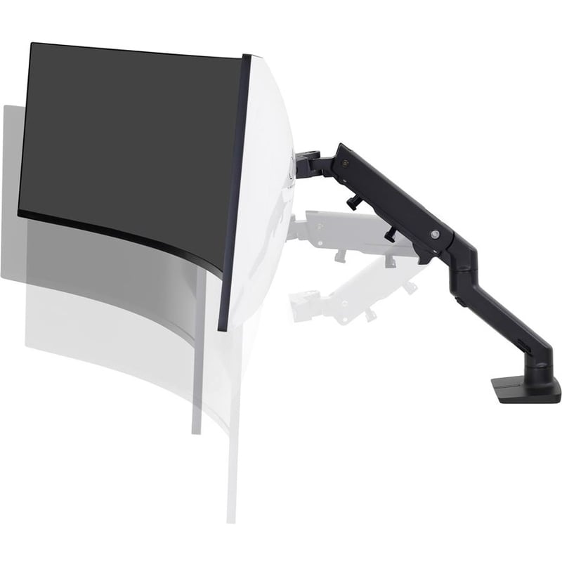 Ergotron Desk Mount for Monitor, Curved Screen Display - Matte Black - Thumbnail 4