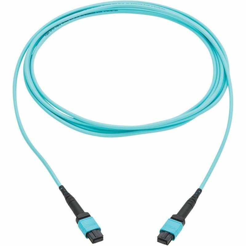 100G MULTIMODE 50/125 OM4 FIBER CABLE 12F MPO/MPO-PC FF AQUA 3M TAA - Thumbnail 1