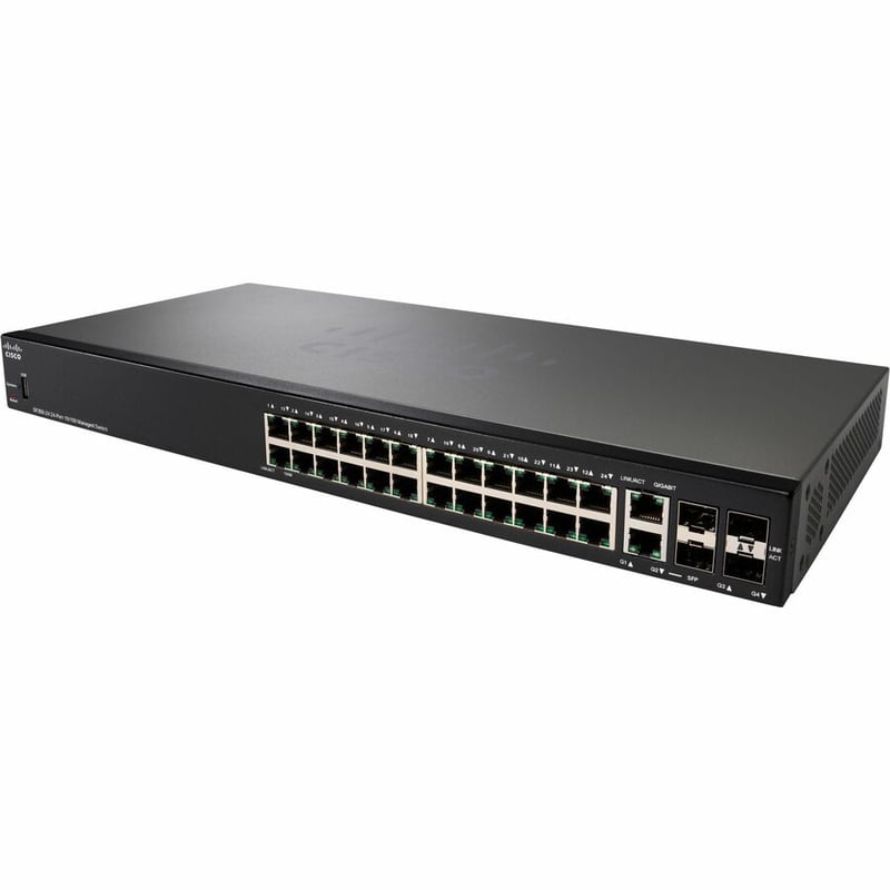 CISCO SF350-24 24-PORT 10/100 MANAGED SWITCH REMANUFACTURED - Thumbnail 3