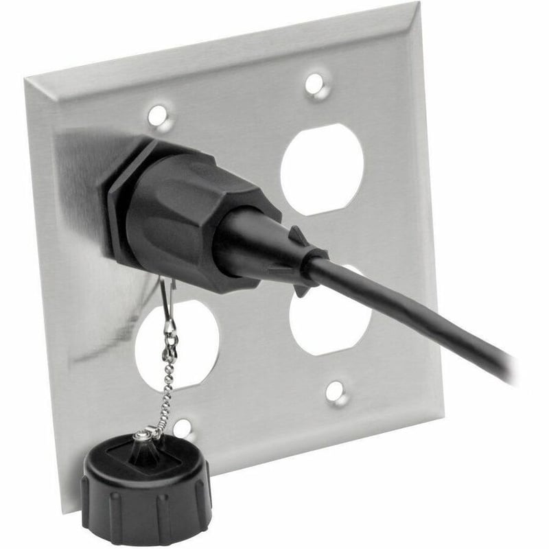 Tripp Lite by Eaton 4 Port Double Gang Faceplate Stainless Steel Industrial Grade IP44 TAA - Thumbnail 3