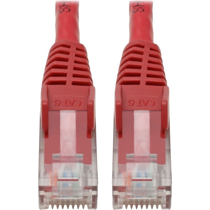 Eaton Tripp Lite Series Cat6 Gigabit Snagless Molded (UTP) Ethernet Cable (RJ45 M/M), PoE, Red, 6-in. (15.24 cm) - Thumbnail 1