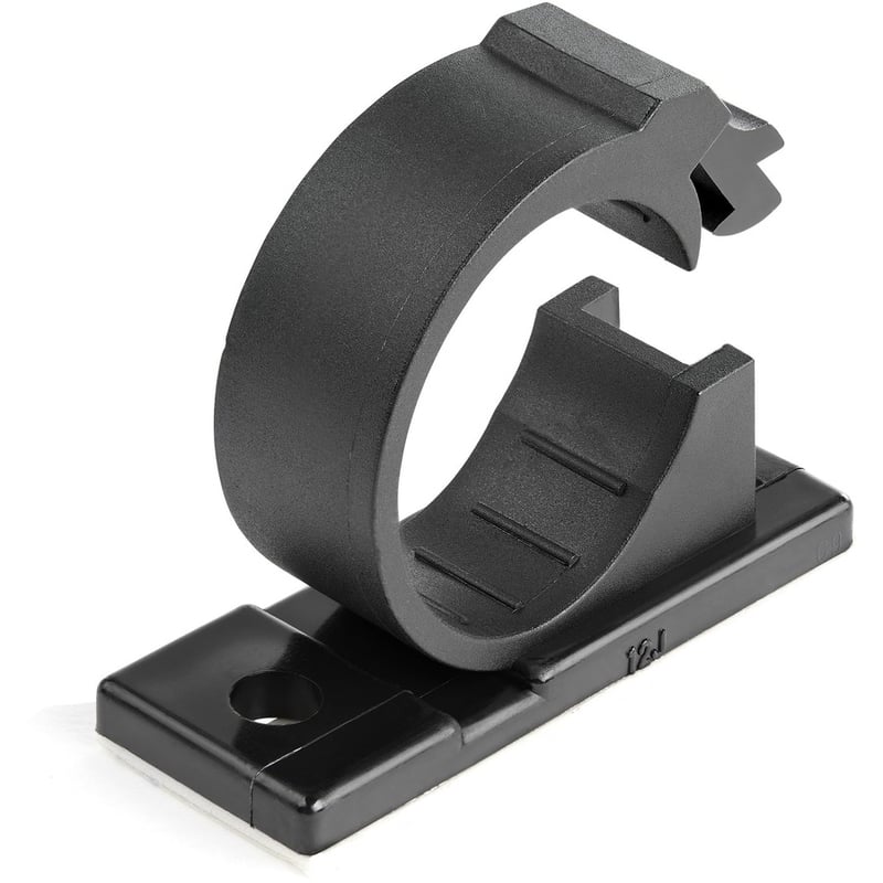 StarTech.com 100 Self Adhesive Cable Management Clips - Ethernet/Network Cable/Office Desk Cord Organizer - Sticky Wire Holder/Clamp Black - Thumbnail 2