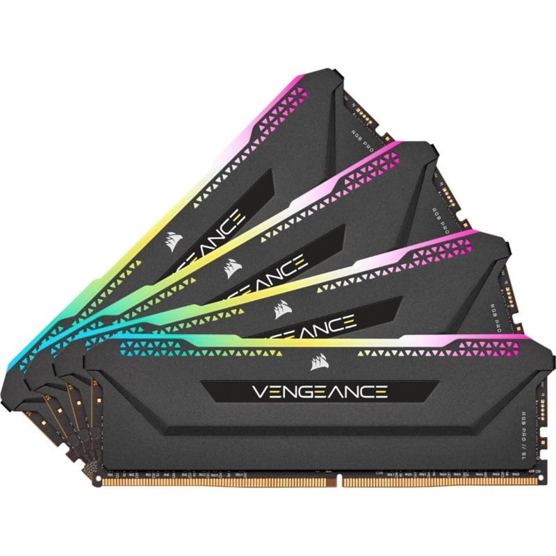Corsair Vengeance RGB Pro SL 128GB (4x32GB) DDR4 DRAM 3200MHz C16 Memory Kit - Black - Thumbnail 3