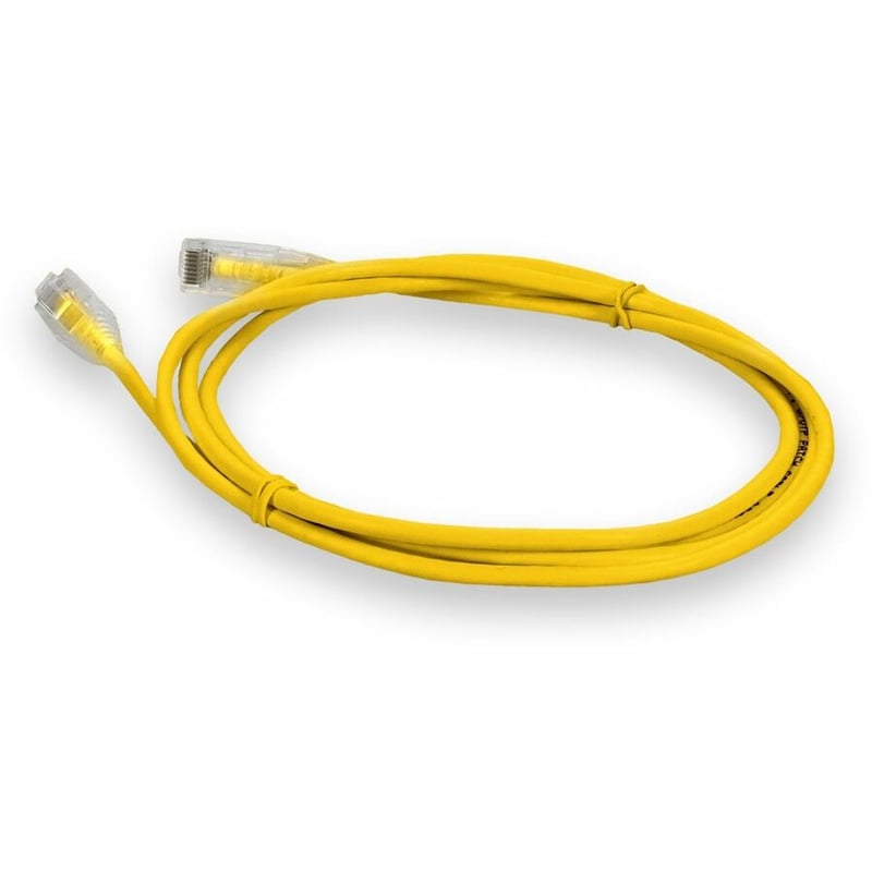 AddOn 3ft Yellow CAT 6 Slim PVC Ethernet Cable Non-Booted RJ-45 M/M - Thumbnail 3