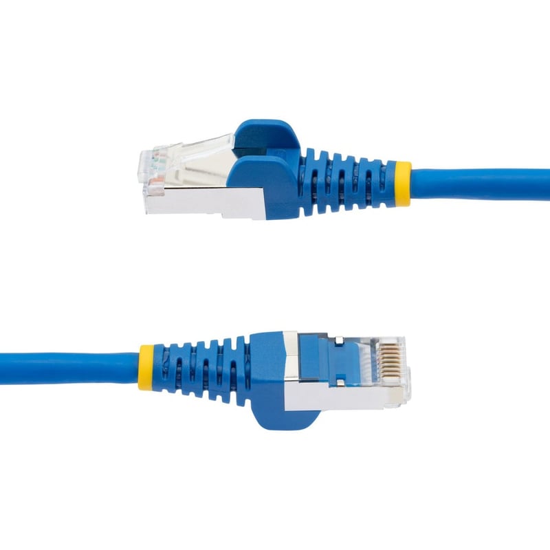 StarTech.com 2ft CAT6a Ethernet Cable, Blue Low Smoke Zero Halogen (LSZH) 10 GbE 100W PoE S/FTP Snagless RJ-45 Network Patch Cord - Thumbnail 3