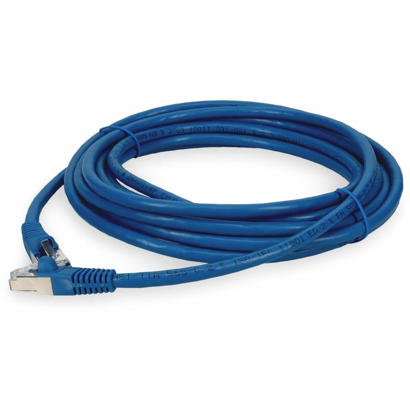 AddOn 15ft RJ-45 (Male) to RJ-45 (Male) Blue Cat7 STP Flexible PVC Copper Patch Cable - Thumbnail 1