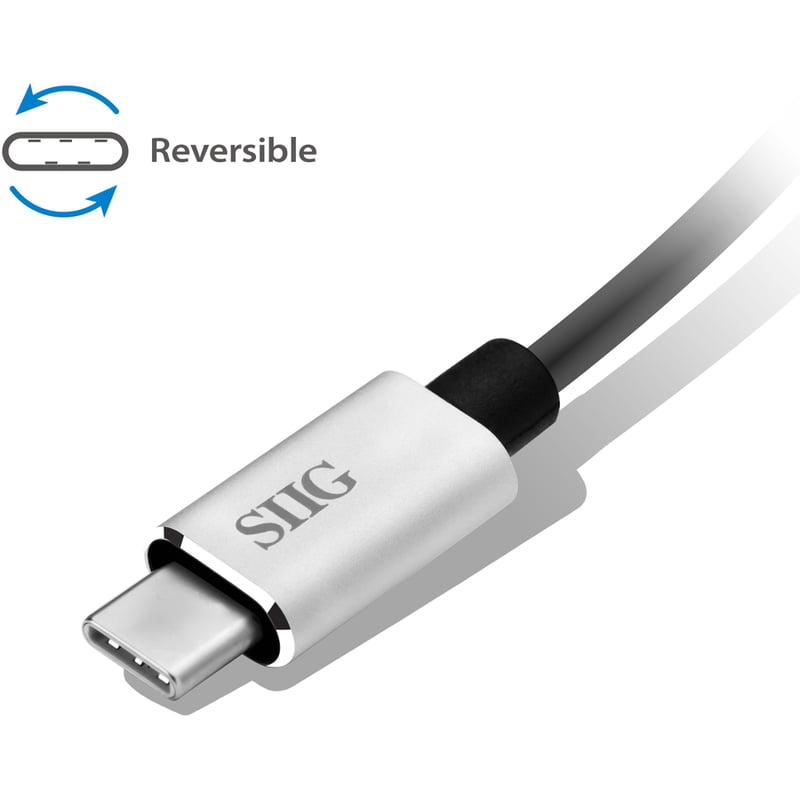 SIIG USB-C 2-in-1 Card Reader for SD & Micro SD - Silver - Thumbnail 4