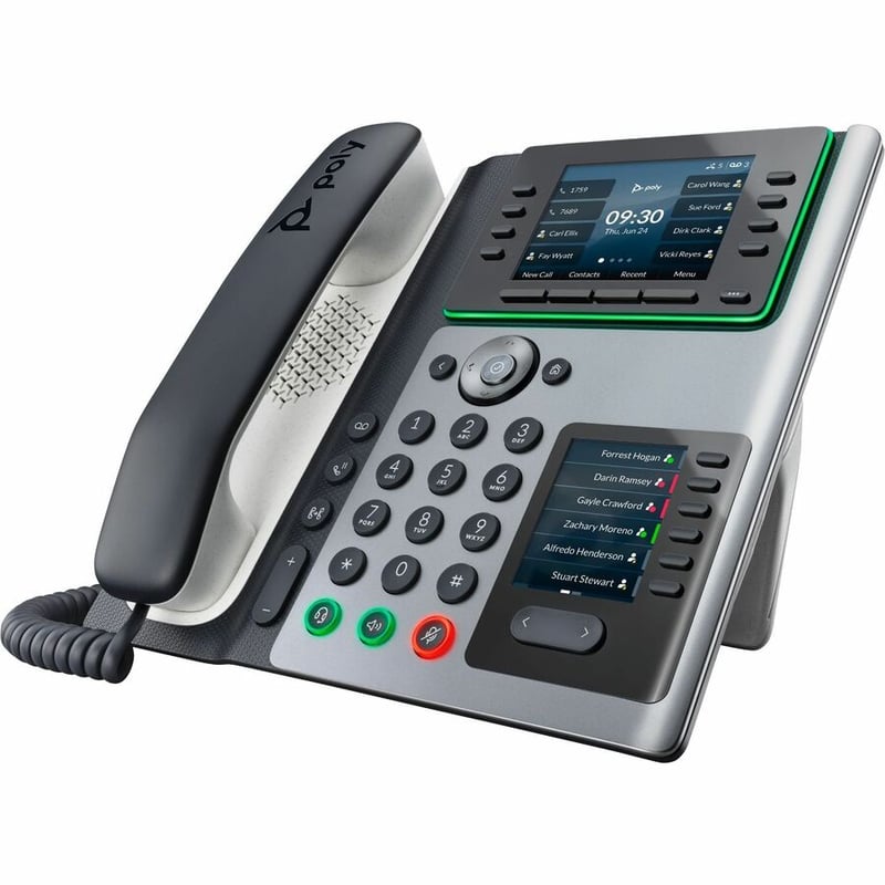 Poly E450 IP Phone - Corded - Corded - Desktop - Black - Thumbnail 2