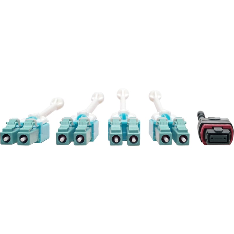 Eaton Tripp Lite Series 40G MTP/MPO to 4xLC Fan-Out OM4 Plenum-Rated Fiber Optic Cable, 40GBASE-SR4, Push/Pull Tabs, Magenta, 2 m - Thumbnail 4