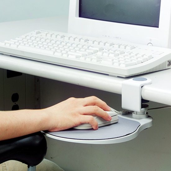 UNDER DESK SWIVEL ERGONOMIC MOUSE PLATFORM WHITE - Thumbnail 2