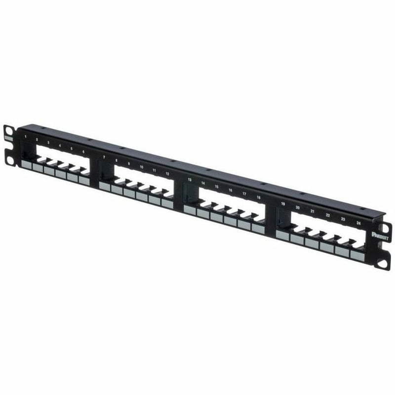 PanNet Mini-Com, Flat,Unshielded, Patch Panel, 24 Port, 1 RU, Black - Thumbnail 3