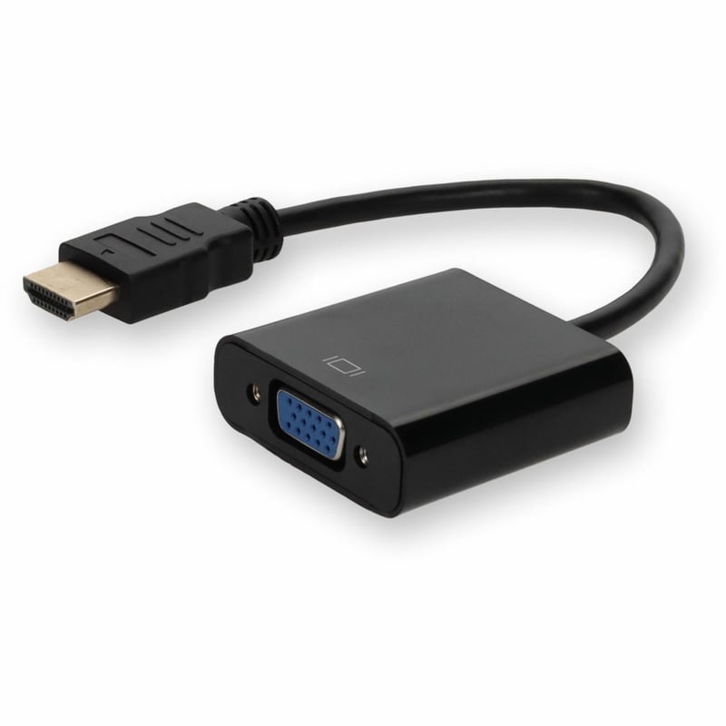5PK HDMI 1.3 Male to VGA Female Black Adapters Which Includes 3.5mm Audio and Micro USB Ports For Resolution Up to 1920x1200 (WUXGA) - Thumbnail 1