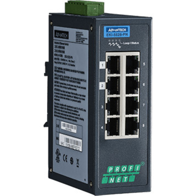 Advantech 8FE Managed Ethernet Switch Support PROFINET,-40~75? - Thumbnail 3
