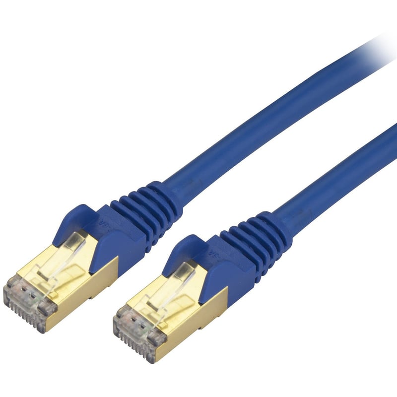 StarTech.com 9ft CAT6a Ethernet Cable - 10 Gigabit Category 6a Shielded Snagless 100W PoE Patch Cord - 10GbE Blue UL Certified Wiring/TIA - Thumbnail 1
